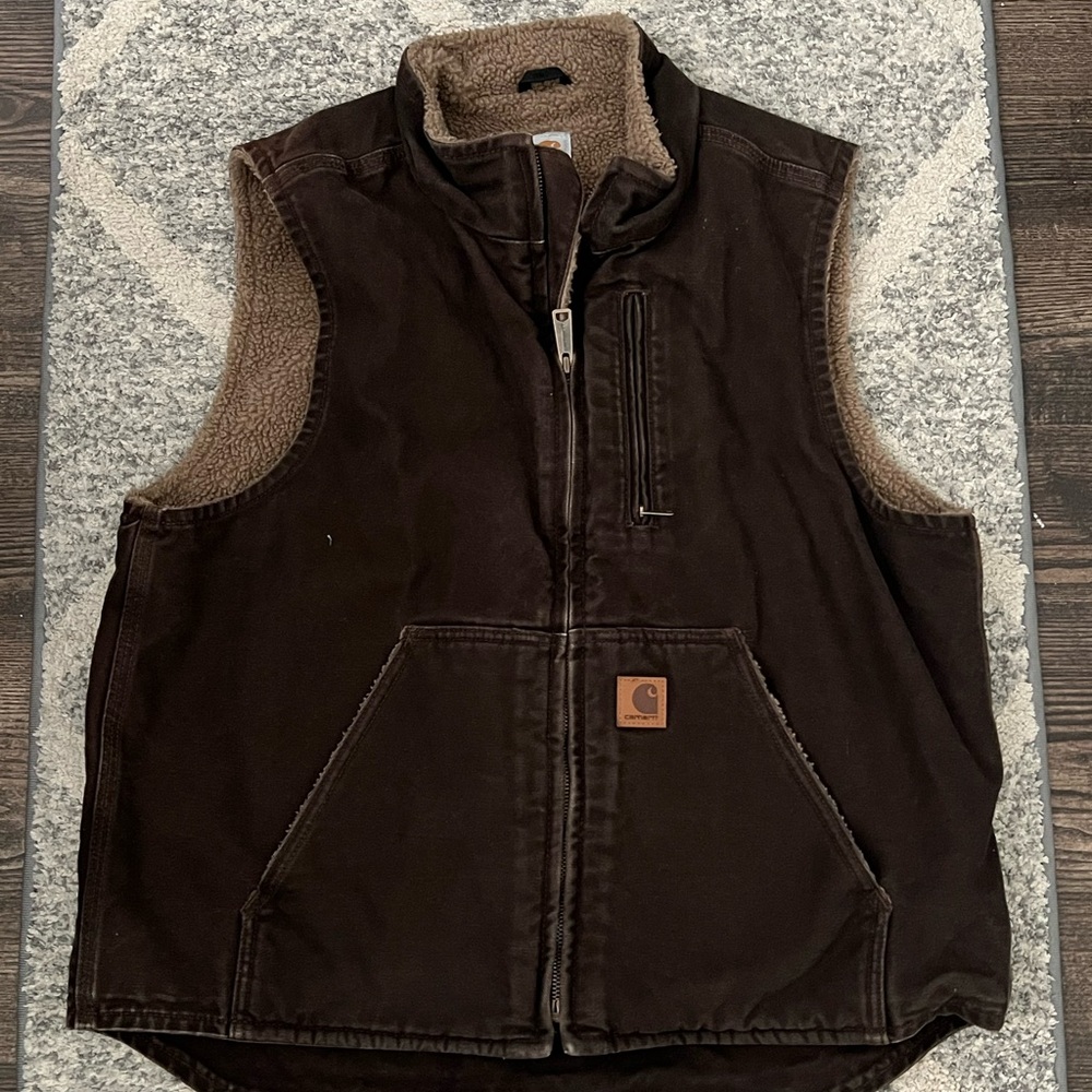 Carhartt Brown Sherpa-Lined Vest
